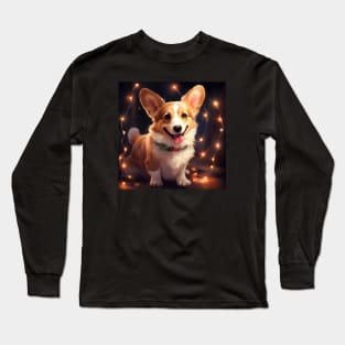 Corgi Christmas lights Long Sleeve T-Shirt